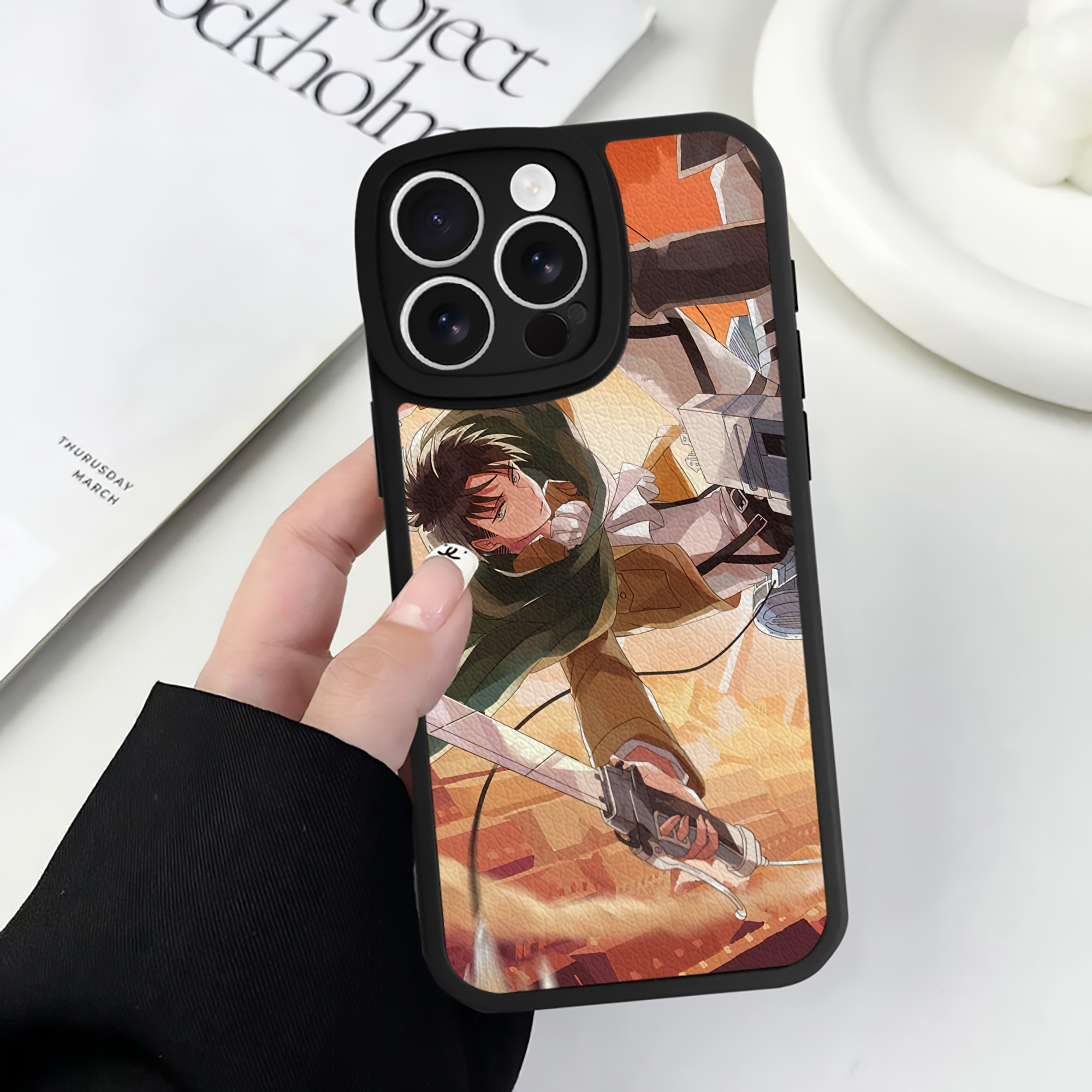 （画像用） 進撃の巨人 Attack on Titan 【iPhone 16シリーズ対応】シリコンスマホケース（レザー調） 材質：シリコン